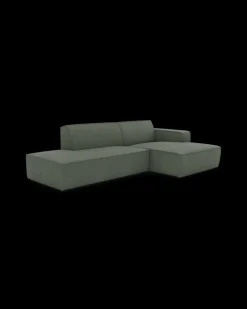 Espada hjørnesofa med chaiselong højre og pufafslutning venstre