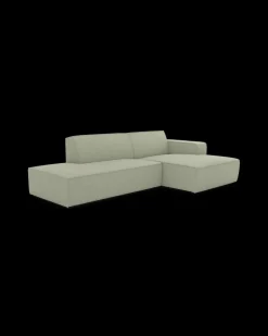Espada hjørnesofa med chaiselong højre og pufafslutning venstre