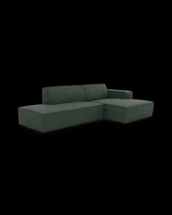 Espada hjørnesofa med chaiselong højre og pufafslutning venstre