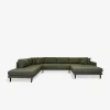 Fabio hjørnesofa, m/chaiselong, oliven