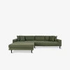 Fabio sofa m/chaiselong, olivengrøn