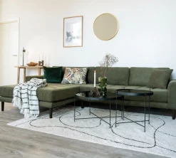 Fabio sofa m/chaiselong, olivengrøn