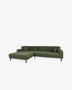 Fabio sofa m/chaiselong, olivengrøn
