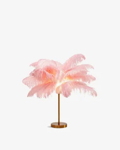 Feather palm bordlampe, pink