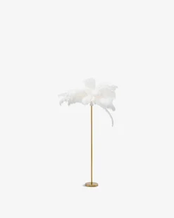 Feather palm gulvlampe, hvid
