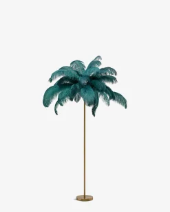 Feather palm gulvlampe, petrol