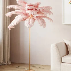 Feather palm gulvlampe, pink