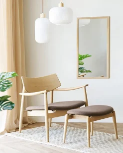 Frame fodskammel, natur/brun