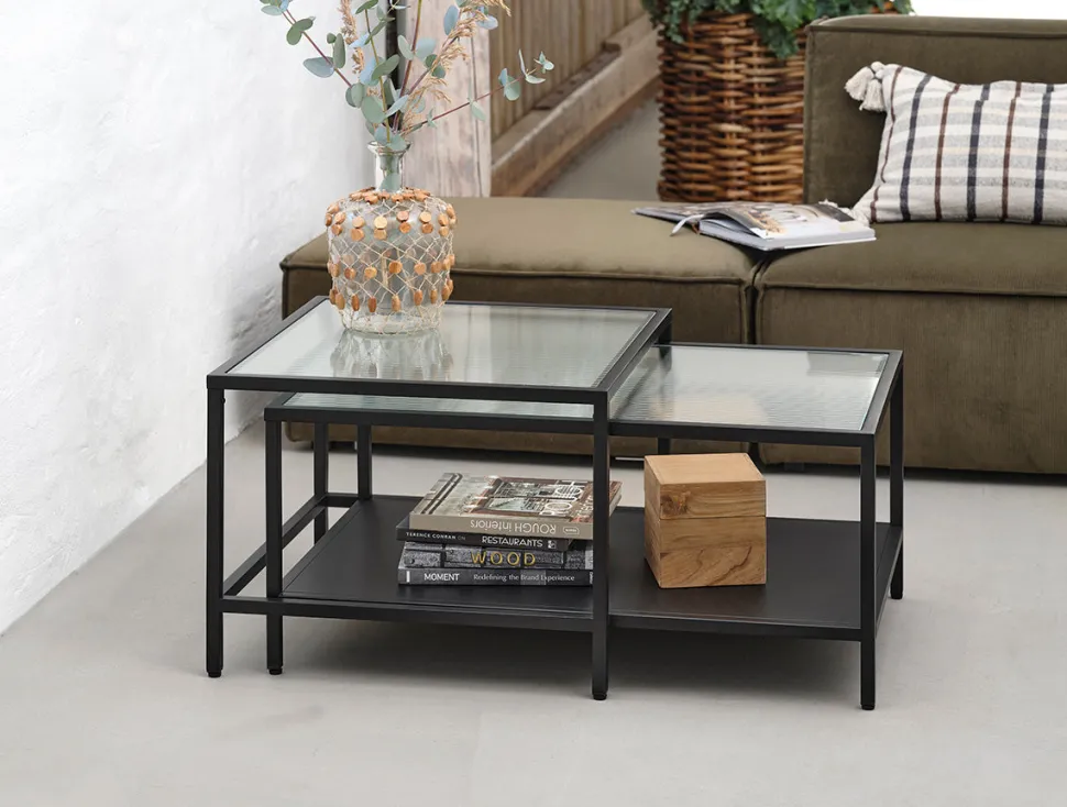 Frisco sofabordssæt, sort metal