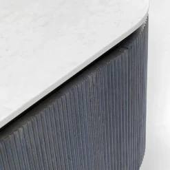 Glenn skænk, sort træ/ hvid marmor top