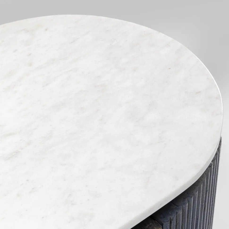 Glenn skænk, sort træ/ hvid marmor top