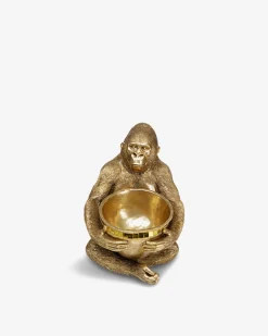 Gorilla m/skål, guld