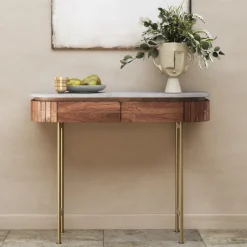 Grace konsolbord mango/ hvid marmor top