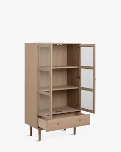 Hefe vitrine, eg hvidolieret