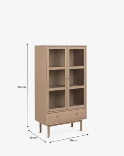 Hefe vitrine, eg hvidolieret