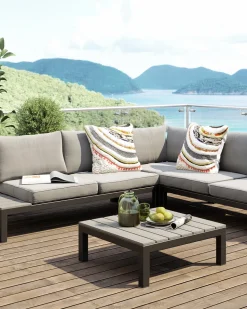 Holiday lounge hjørnesofa m/sofabord, sort/grå