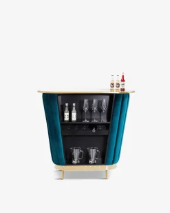 Hollywood bardisk, blå velour