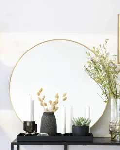 Jessi spejl, messing Ø.80cm