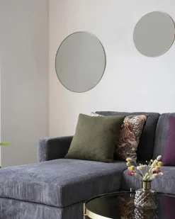 Jessi spejl, messing Ø.80cm