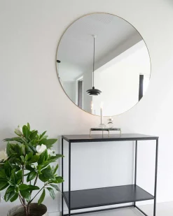 Jessi spejl, messing Ø.100cm