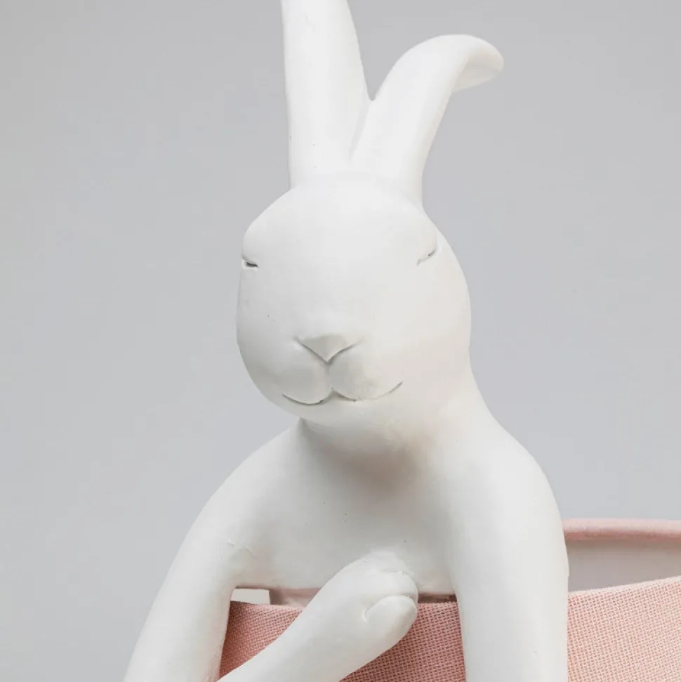 Kanin bordlampe, hvid/rosa