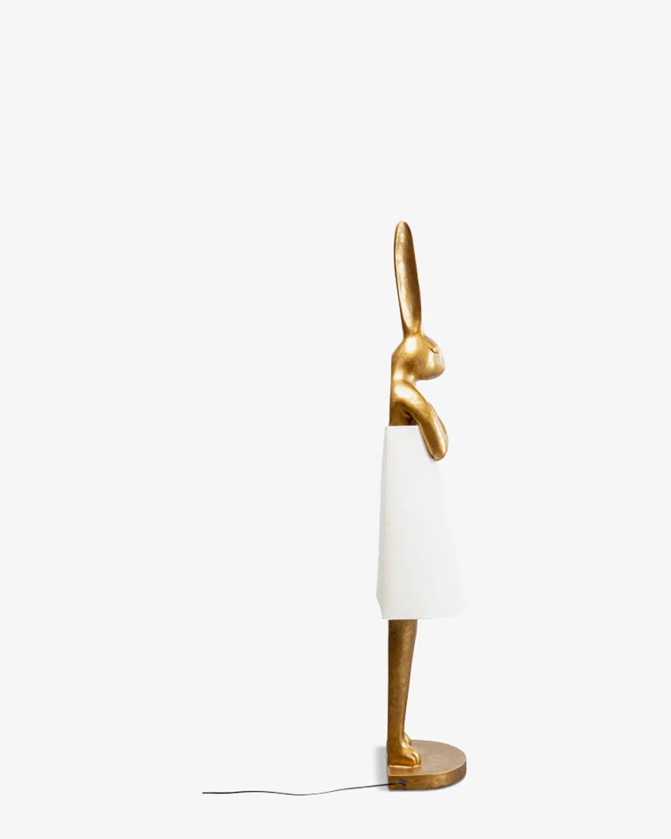 Kanin gulvlampe XL, guld