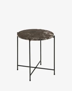 Light sidebord, brun marmor