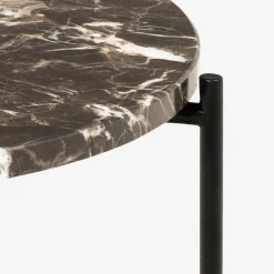 Light sidebord, brun marmor