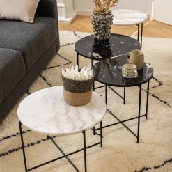 Light sofabord, brun marmor