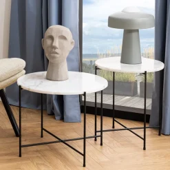 Light sofabord, hvid marmor