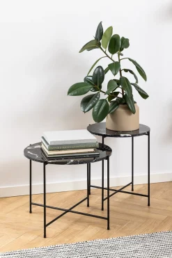 Light sofabord, sort marmor