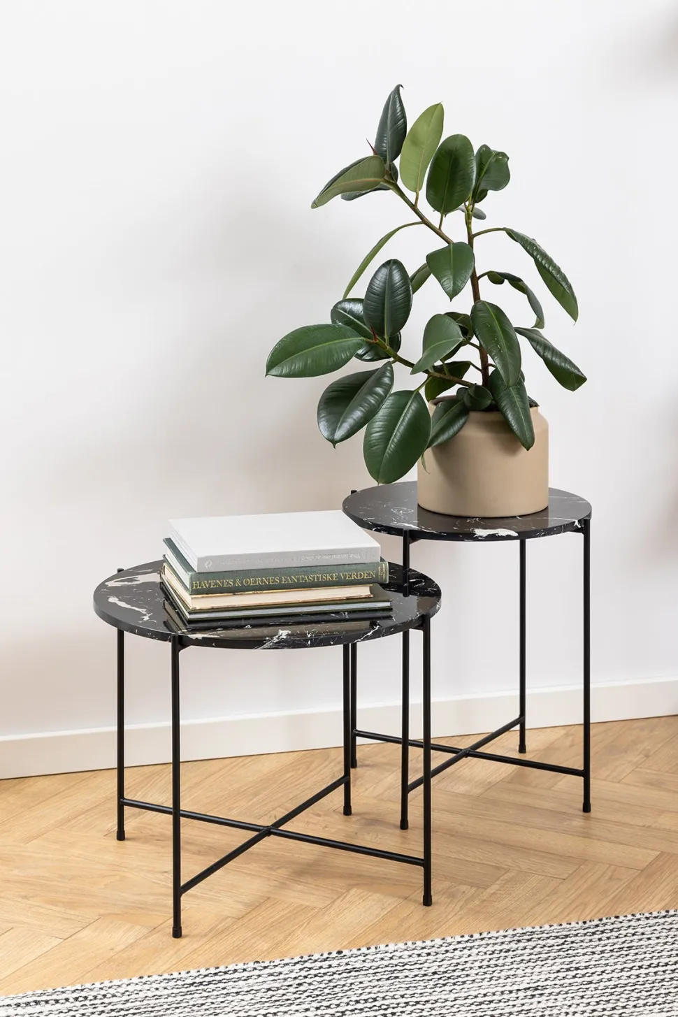 Light sofabord, sort marmor