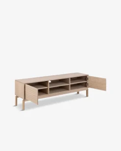 Linley tv-bord, hvidpigmenteret eg