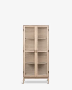 Linley vitrine, hvidpigmenteret eg