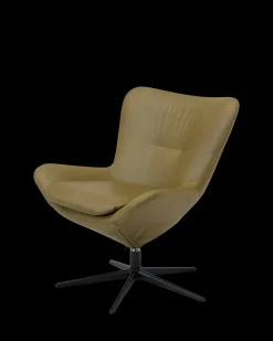 Lotus lænestol, grøn læder