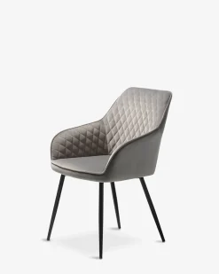 Milton spisebordsstol, grå velour