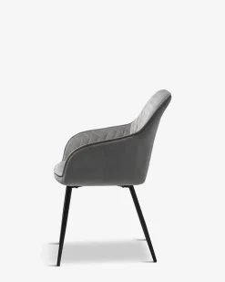 Milton spisebordsstol, grå velour