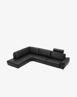 Modu hjørnesofa m/open end venstre, sort læder