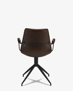 Nava spisebordsstol m/armlæn, mørkebrun