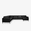 Nova hjørnesofa m/chaiselong, sort læder