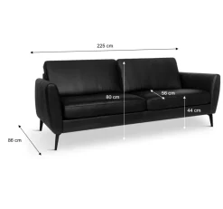 Nova modular 3 pers sofa, sort læder