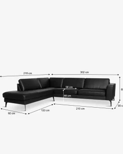 Nova modular, hjørnesofa m. open end