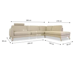 Nova modular, hjørnesofa m/open end