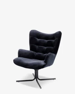 Oscar drejestol, sort velour