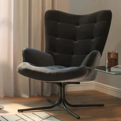 Oscar drejestol, sort velour