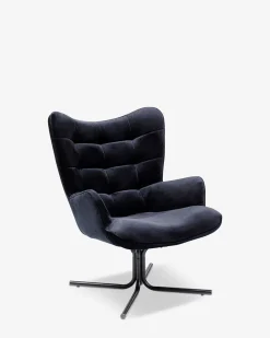 Oscar drejestol, sort velour