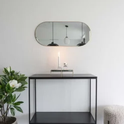 Ovalt spejl, messing