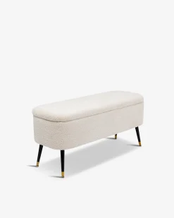 Rico bænk m. opbevaring, creme