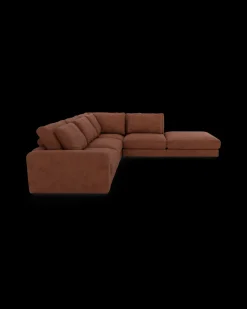 Rio hjørnesofa med pufafslutning højre og bred arm