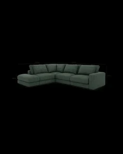 Rio hjørnesofa med pufafslutning venstre og bred arm